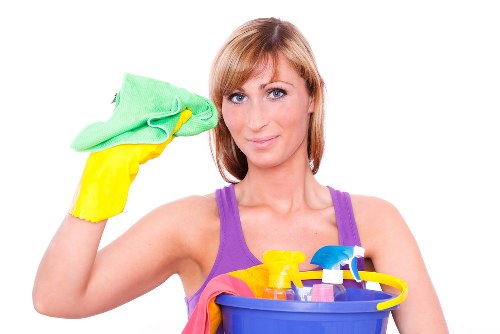 Commercial cleaning team working in a Clapham office building