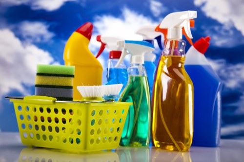 Finished carpet cleaning setup with a focus on safe working practices