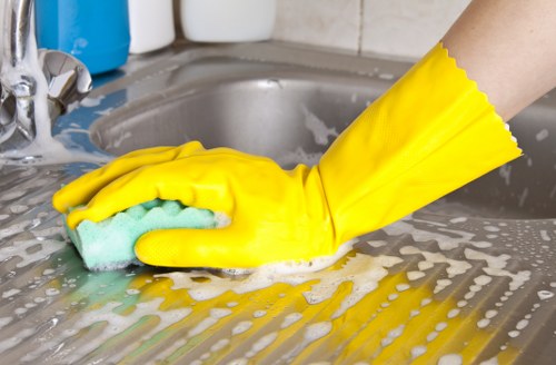 Local sofa cleaning team working in a Clapham property